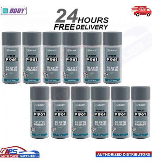 12X HB BODY P961 1K ETCH PRIMER AEROSOL 400ML - GREY